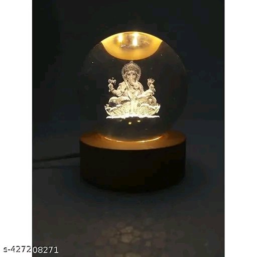 3D Ganesha Crystal Ball Night Lamp - Image 2