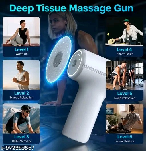 Portable Deep Tissue Massage Gun | Rechargeable Cordless Body Massager - Image 4