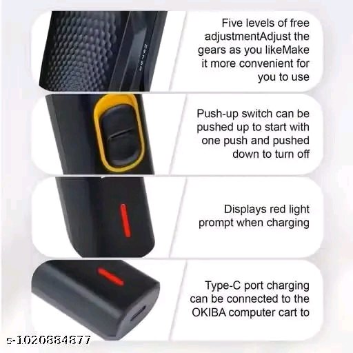 USB Rechargeable Hair Clipper for Men with T-Blade - Image 3