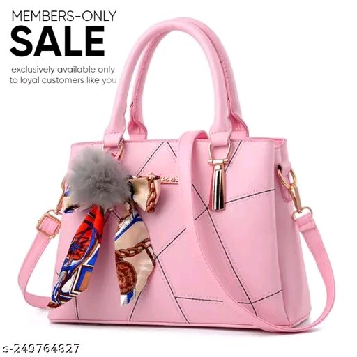 Womenβs Stylish Pink Handbag with Scarf β Premium Shoulder & Tote Bag