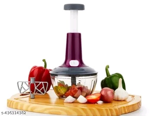 650ml Manual Push Chopper โ 3 Blade Vegetable & Fruit Cutter - Image 3