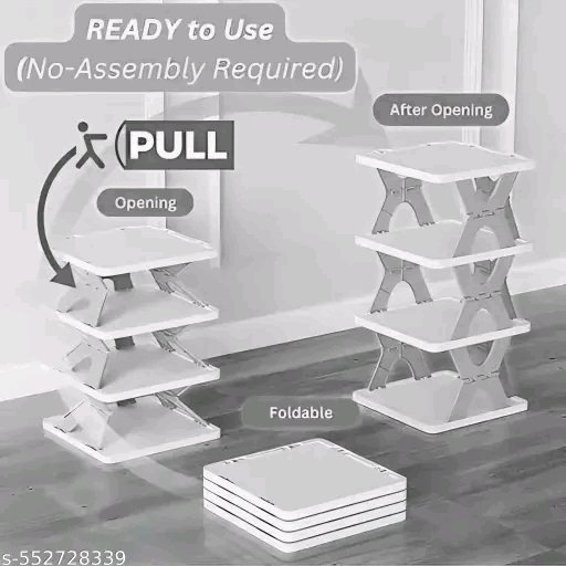 5 Layer Foldable Shoe Rack for Home โ Plastic Space Saving Shoe Organizer - Image 4