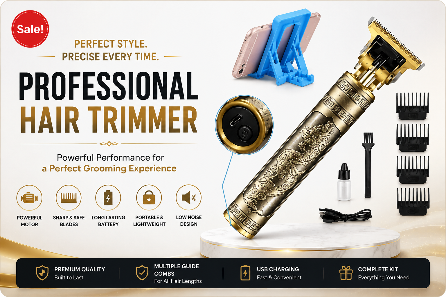 Professional Vintage Gold Trimmer